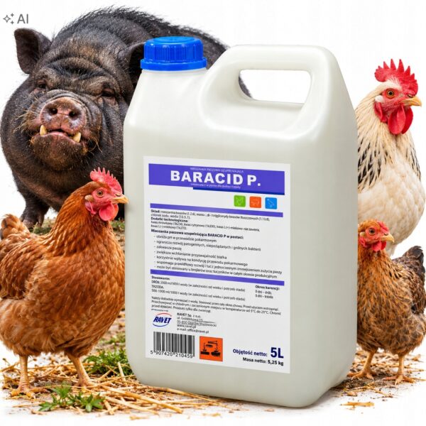 Zakwaszacz w płynie dla drobiu Baracid, 5 l