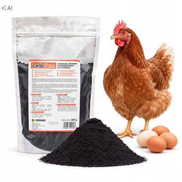 Węgiel paszowy na wsparcie trawienia Carbofarm, 600 g